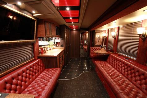 inside of tour bus.